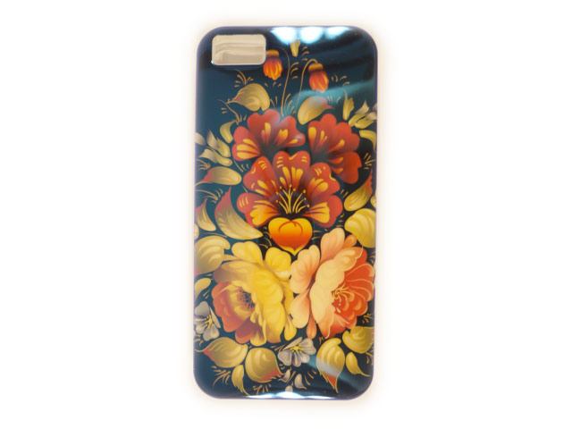 Чехол Yotrix CreativeCase для Apple iPhone 5/5S (Black Flowers, гелевый) (NPG)