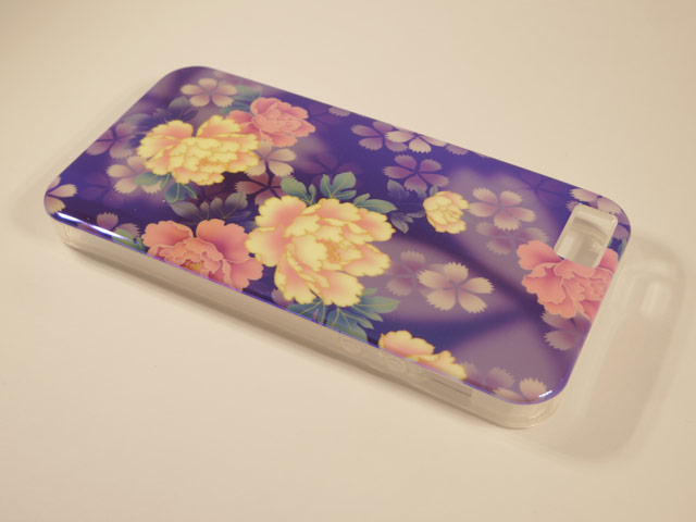 Чехол Yotrix CreativeCase для Apple iPhone 5/5S (Purple Flowers, гелевый) (NPG)