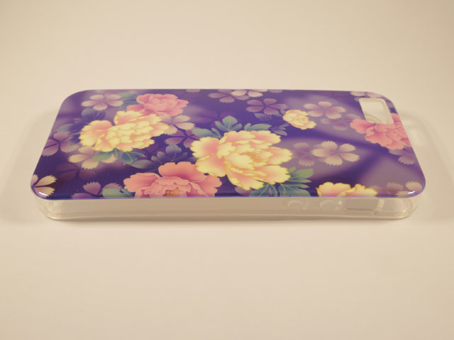 Чехол Yotrix CreativeCase для Apple iPhone 5/5S (Purple Flowers, гелевый) (NPG)