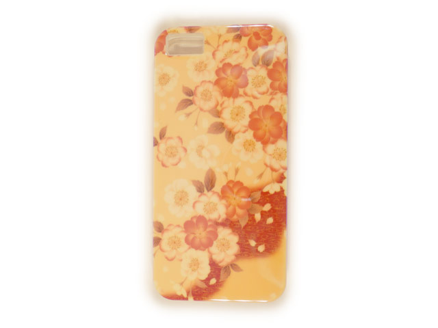 Чехол Yotrix CreativeCase для Apple iPhone 5/5S (Orange Flowers, гелевый) (NPG)