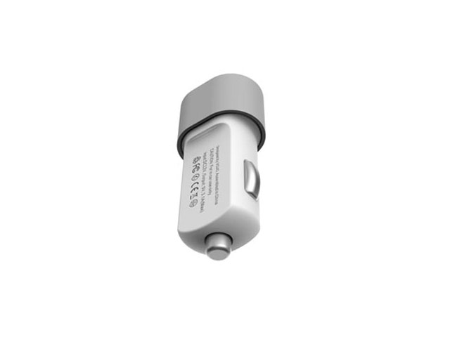 Зарядное устройство Vojo Bullet универсальное (автомобильное, 3.1A, 2xUSB, белое/серое)