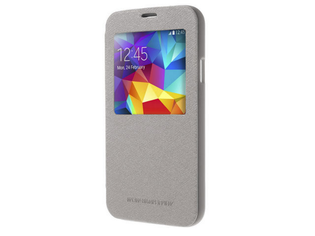 Чехол Mercury Goospery WOW Bumper View для Samsung Galaxy S5 SM-G900 (серый, кожаный)
