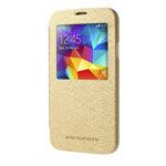 Чехол Mercury Goospery WOW Bumper View для Samsung Galaxy S5 SM-G900 (золотистый, кожаный)