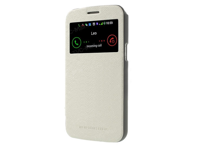 Чехол Mercury Goospery WOW Bumper View для Samsung Galaxy Grand 2 G7106 (белый, кожаный)