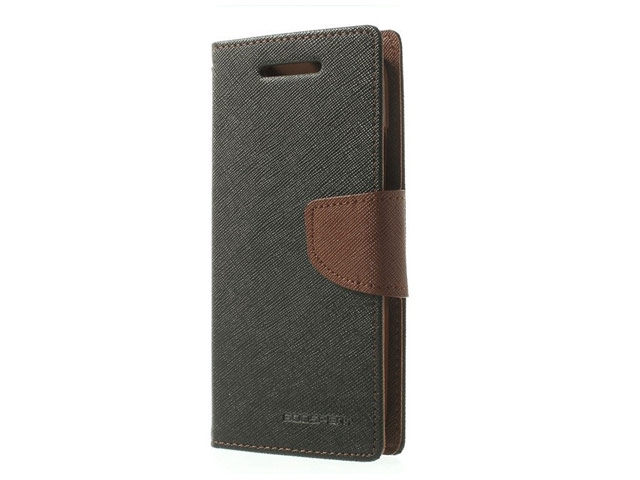 Чехол Mercury Goospery Fancy Diary Case для HTC One mini 2 (HTC M8 mini) (черный/коричневый, кожаный)