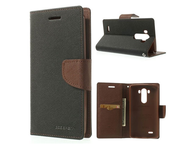 Чехол Mercury Goospery Fancy Diary Case для LG G3 D850 (черный/коричневый, кожаный)