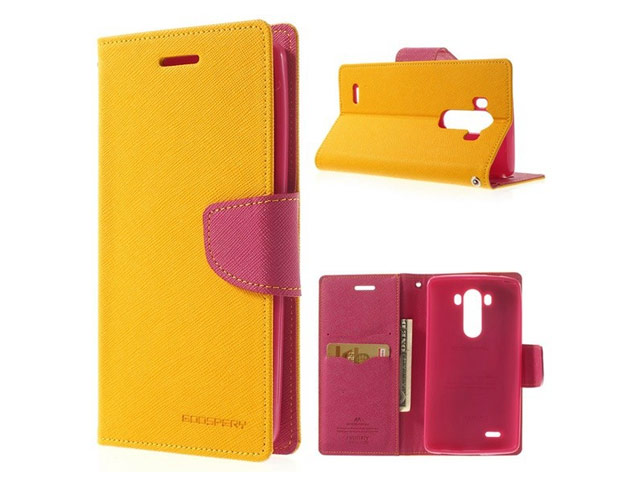 Чехол Mercury Goospery Fancy Diary Case для LG G3 D850 (желтый, кожаный)