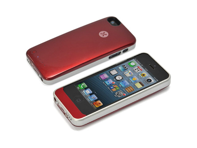 Чехол с батареей Dexim XPowerSkin Case для Apple iPhone 5/5S (2000 mAh, красный, ультратонкий)