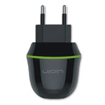 Зарядное устройство Ujoin V-Travel Charger универсальное (сетевое, 2.1A, черное/зеленое)