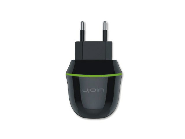 Зарядное устройство Ujoin V-Travel Charger универсальное (сетевое, 2.1A, черное/зеленое)