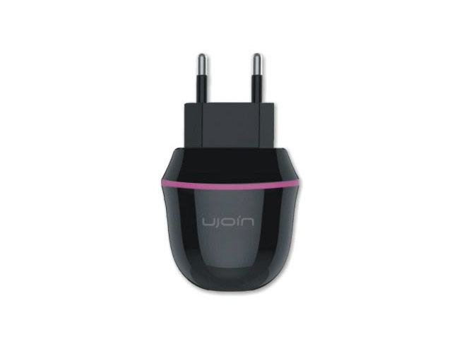 Зарядное устройство Ujoin V-Travel Charger универсальное (сетевое, 1A, черное/розовое)