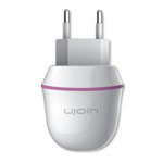 Зарядное устройство Ujoin V-Travel Charger универсальное (сетевое, 1A, белое/розовое)