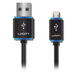 USB-кабель Ujoin V-Data Cable универсальный (Lightning, 1.2 м, черный/синий)