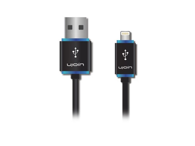 USB-кабель Ujoin V-Data Cable универсальный (Lightning, 1.2 м, черный/синий)