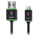 USB-кабель Ujoin V-Data Cable универсальный (Lightning, 1.2 м, черный/зеленый)
