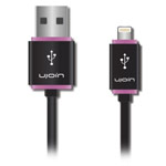 USB-кабель Ujoin V-Data Cable универсальный (Lightning, 1.2 м, черный/розовый)