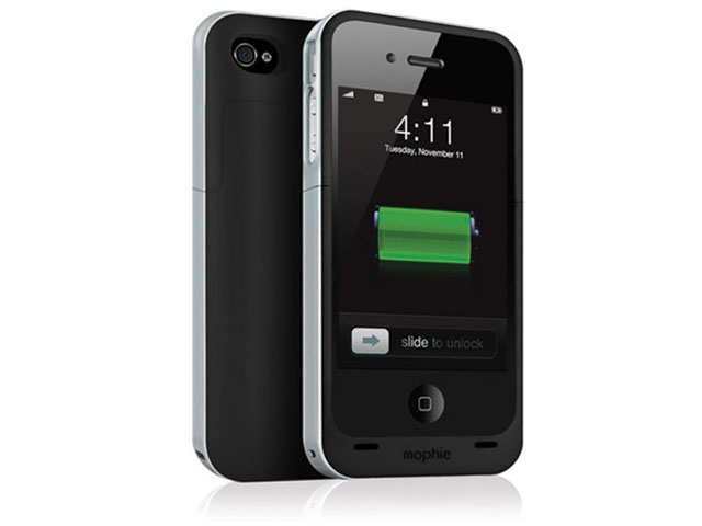 Чехол с батареей mophie juice pack air для iPhone 4 (черный)