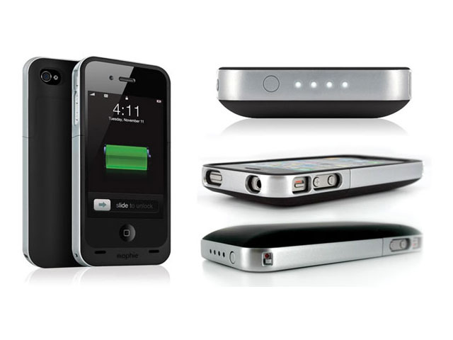 Чехол с батареей mophie juice pack air для iPhone 4 (черный)