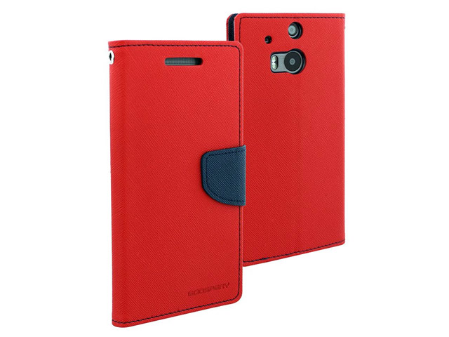 Чехол Mercury Goospery Fancy Diary Case для HTC new One (HTC M8) (красный, кожаный)