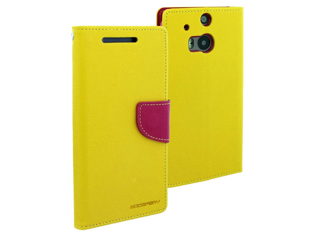 Чехол Mercury Goospery Fancy Diary Case для HTC new One (HTC M8) (желтый, кожаный)