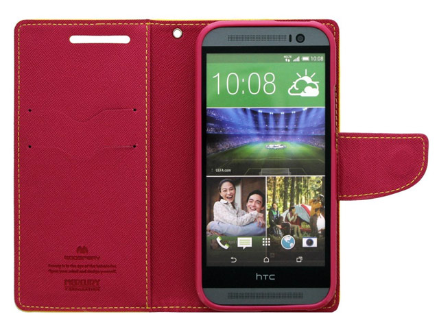 Чехол Mercury Goospery Fancy Diary Case для HTC new One (HTC M8) (желтый, кожаный)