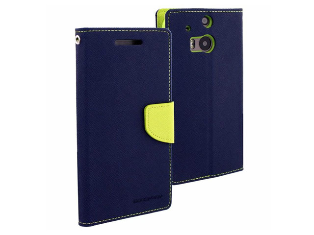 Чехол Mercury Goospery Fancy Diary Case для HTC new One (HTC M8) (синий, кожаный)