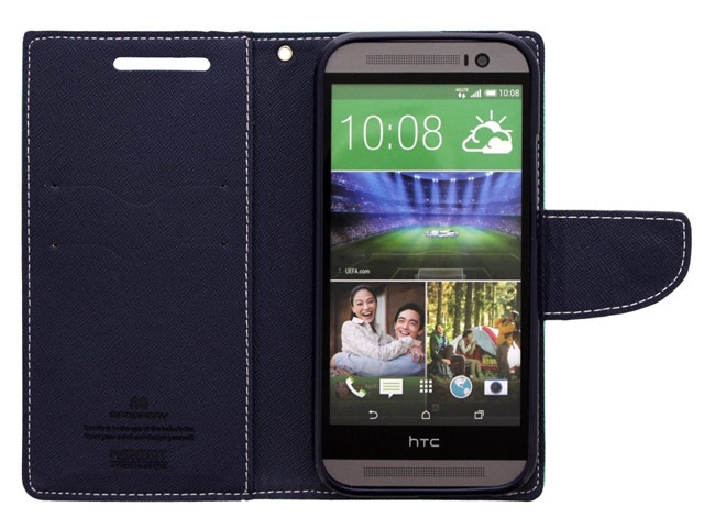 Чехол Mercury Goospery Fancy Diary Case для HTC new One (HTC M8) (голубой, кожаный)