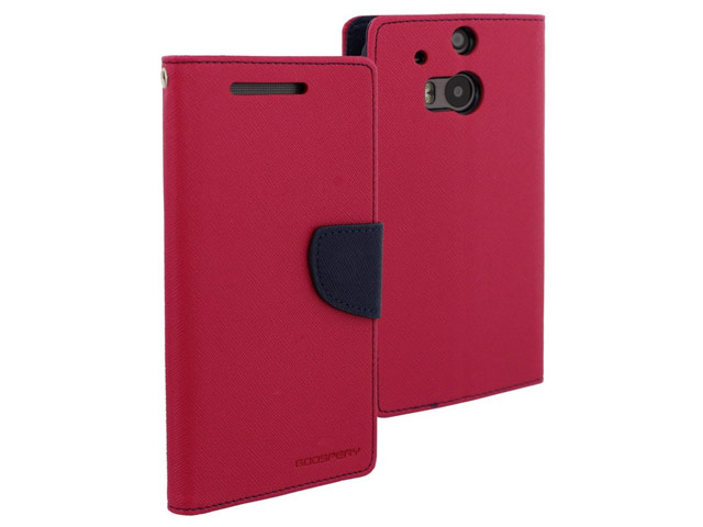 Чехол Mercury Goospery Fancy Diary Case для HTC new One (HTC M8) (малиновый, кожаный)