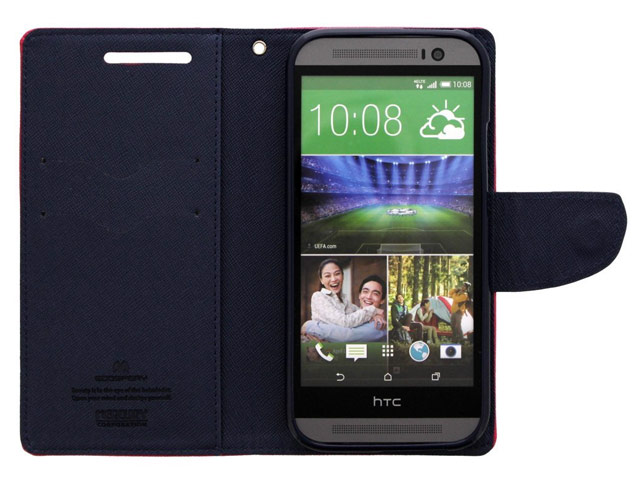 Чехол Mercury Goospery Fancy Diary Case для HTC new One (HTC M8) (малиновый, кожаный)