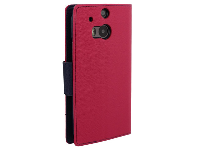 Чехол Mercury Goospery Fancy Diary Case для HTC new One (HTC M8) (малиновый, кожаный)