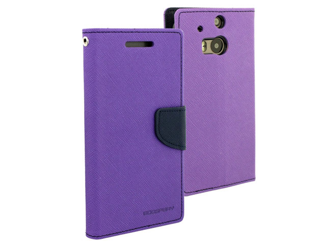 Чехол Mercury Goospery Fancy Diary Case для HTC new One (HTC M8) (фиолетовый, кожаный)