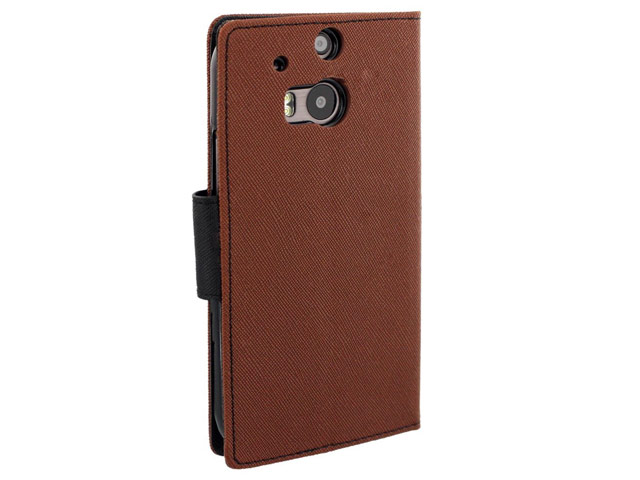 Чехол Mercury Goospery Fancy Diary Case для HTC new One (HTC M8) (коричневый, кожаный)