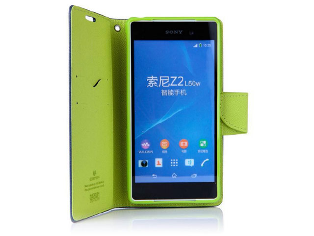 Чехол Mercury Goospery Fancy Diary Case для Sony Xperia Z2 L50t (черный, кожаный)