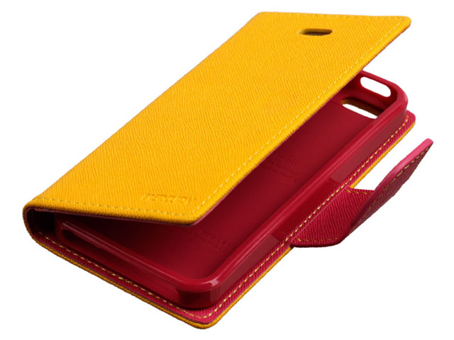 Чехол Mercury Goospery Fancy Diary Case для Apple iPhone 5/5S (желтый, кожаный)