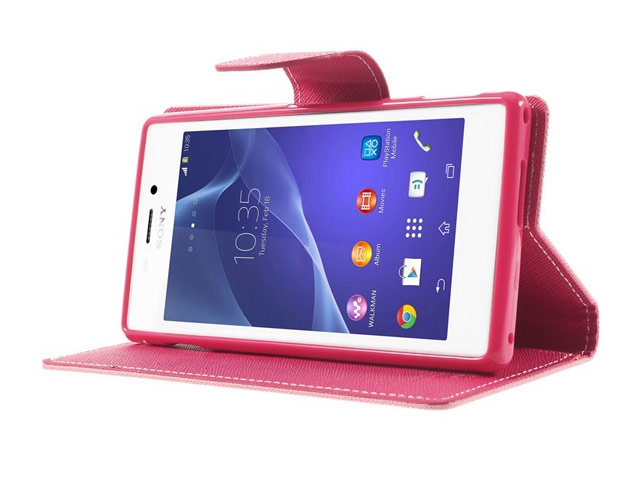 Чехол Mercury Goospery Fancy Diary Case для Sony Xperia M2 S50H (фиолетовый, кожаный)