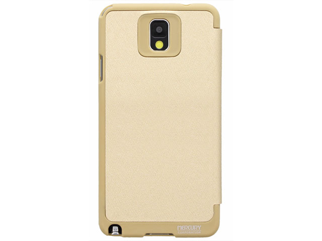 Чехол Mercury Goospery WOW Bumper View для Samsung Galaxy Note 3 N9000 (золотистый, кожаный)