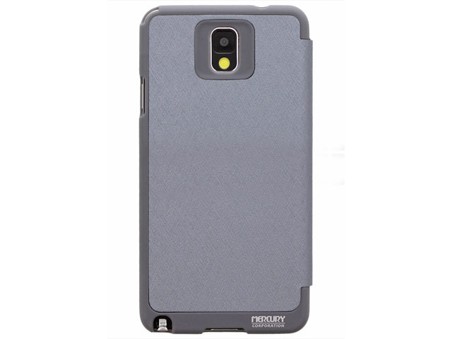 Чехол Mercury Goospery WOW Bumper View для Samsung Galaxy Note 3 N9000 (серый, кожаный)