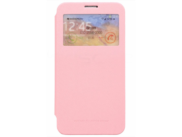 Чехол Mercury Goospery WOW Bumper View для Samsung Galaxy Note 3 N9000 (розовый, кожаный)