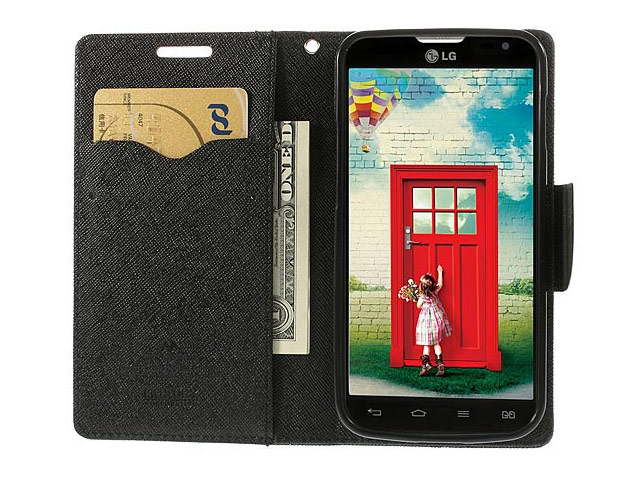 Чехол Mercury Goospery Fancy Diary Case для LG L90 D410 (черный, кожаный)