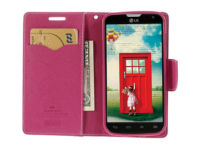 Чехол Mercury Goospery Fancy Diary Case для LG L90 D410 (розовый, кожаный)