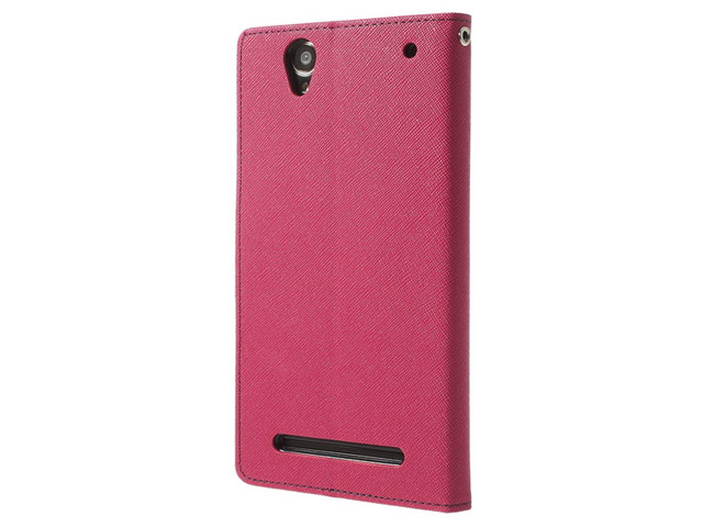 Чехол Mercury Goospery Fancy Diary Case для Sony Xperia T2 Ultra XM50h (розовый, кожаный)