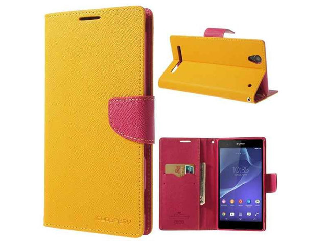Чехол Mercury Goospery Fancy Diary Case для Sony Xperia T2 Ultra XM50h (желтый, кожаный)