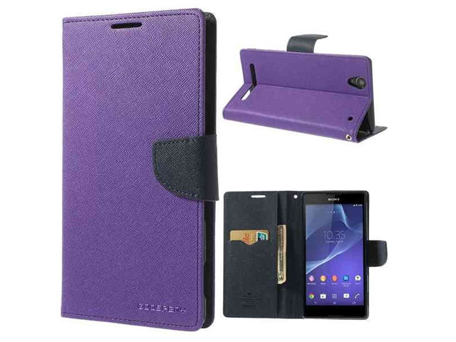 Чехол Mercury Goospery Fancy Diary Case для Sony Xperia T2 Ultra XM50h (фиолетовый, кожаный)