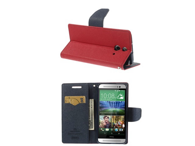 Чехол Mercury Goospery Fancy Diary Case для HTC One E8 (красный, кожаный)