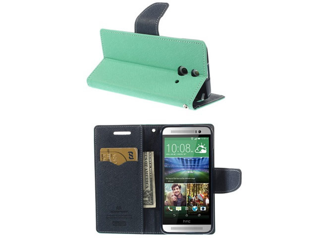 Чехол Mercury Goospery Fancy Diary Case для HTC One E8 (голубой, кожаный)