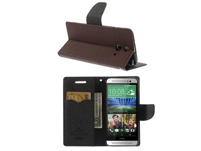 Чехол Mercury Goospery Fancy Diary Case для HTC One E8 (коричневый, кожаный)