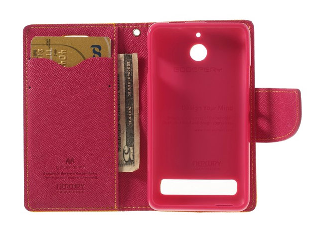 Чехол Mercury Goospery Fancy Diary Case для Sony Xperia E1 (желтый, кожаный)