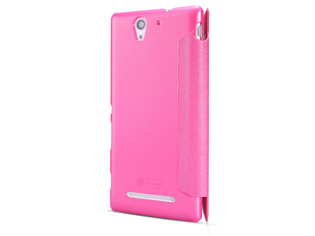 Чехол Nillkin Sparkle Leather Case для Sony Xperia C3 S55T (розовый, кожаный)