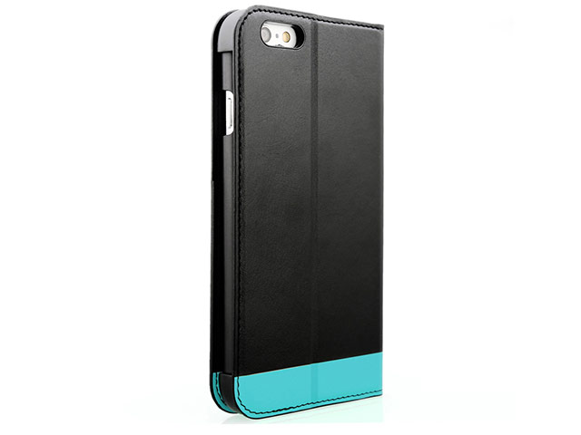 Чехол Seedoo Mag Folio case для Apple iPhone 6 (черный/голубой, кожаный)