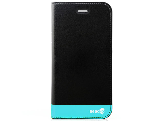 Чехол Seedoo Mag Folio case для Apple iPhone 6 (черный/голубой, кожаный)